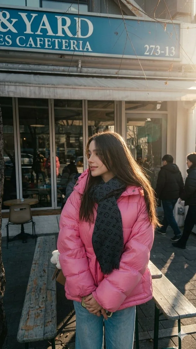 Winter Style in Seoul: Cinematic Portrait of a Young Woman