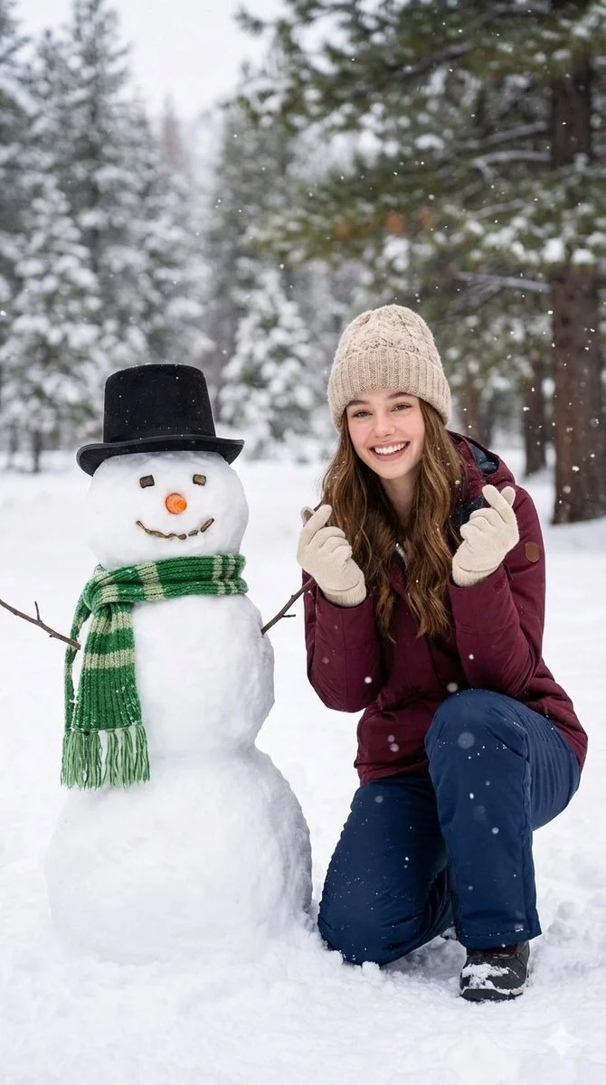 Winter Whimsy: A Heartfelt Snowy Scene