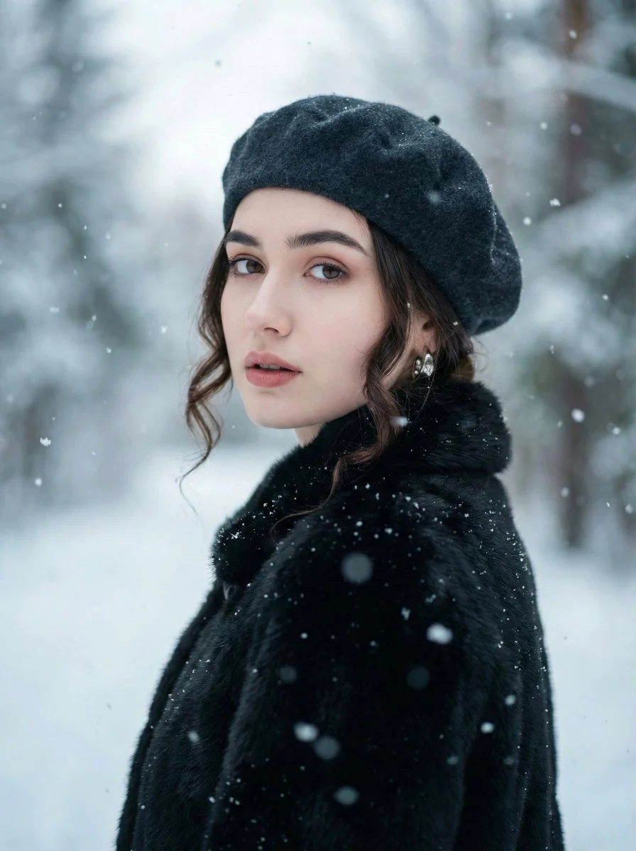 Winter Whispers: A Portrait of Grace in Snow