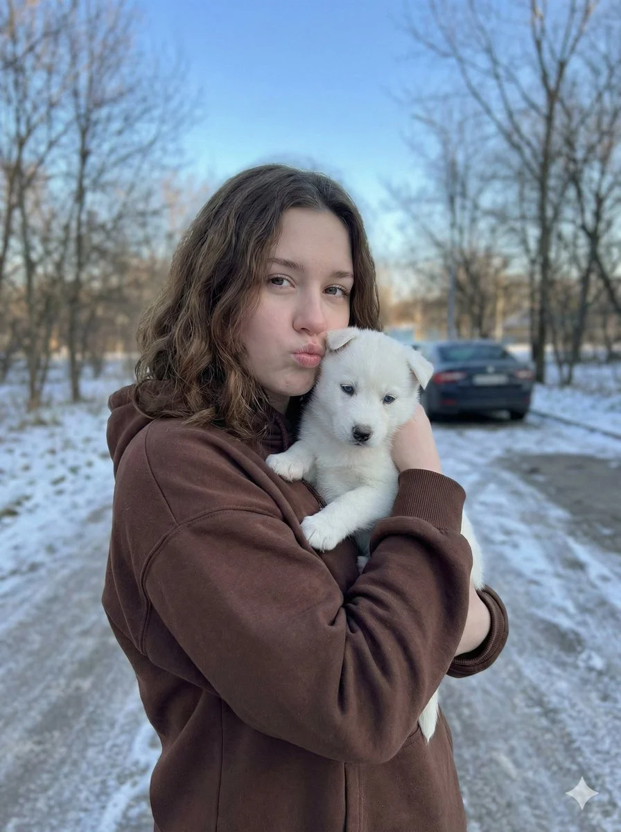 Winter Whispers: Cozy Moments with a Puppy
