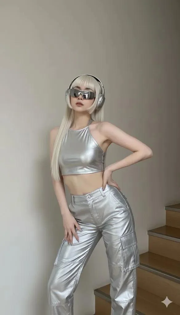 Y2K Glow: A Futuristic Muse Shines Bright