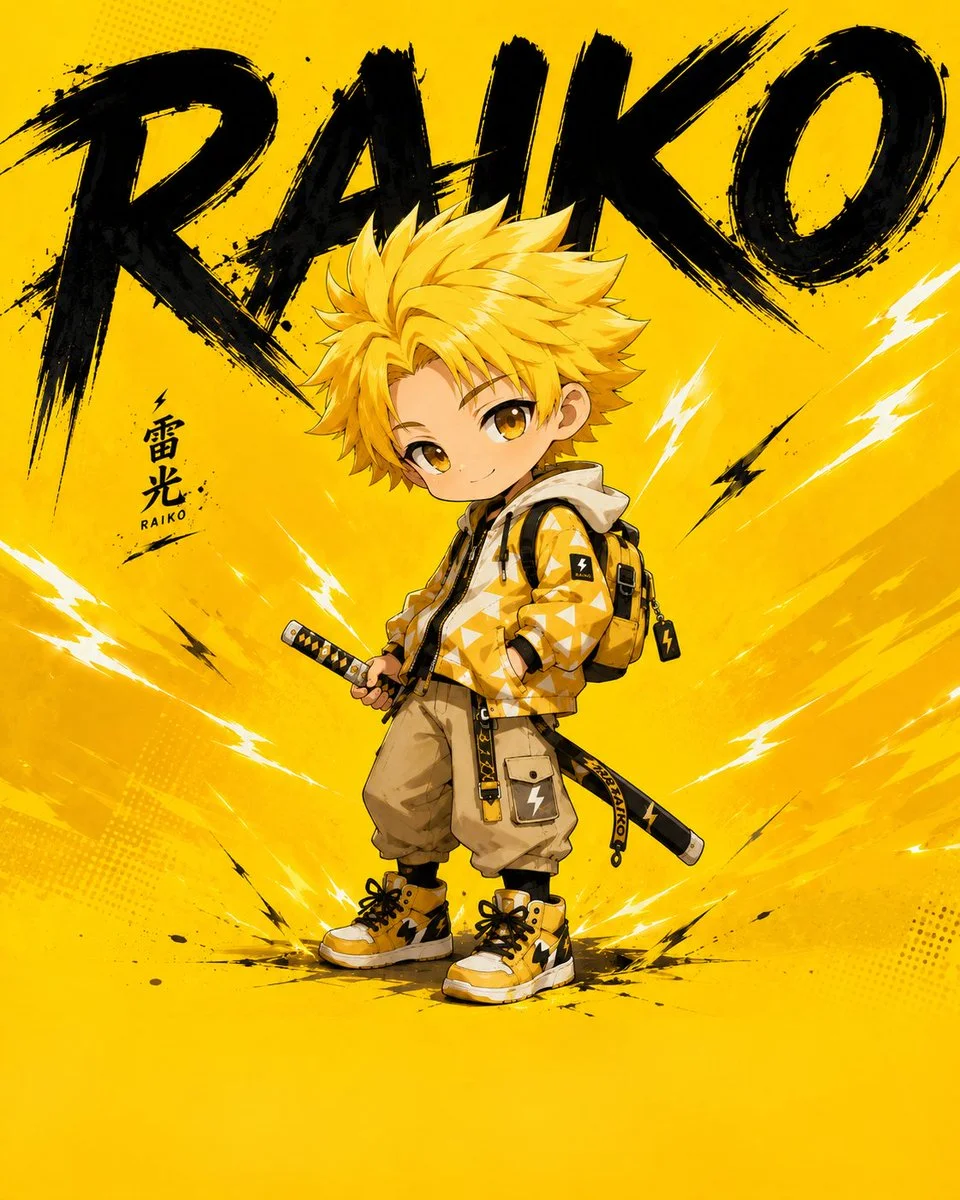 Young hero with spiky yellow hair wields his sword confidently.