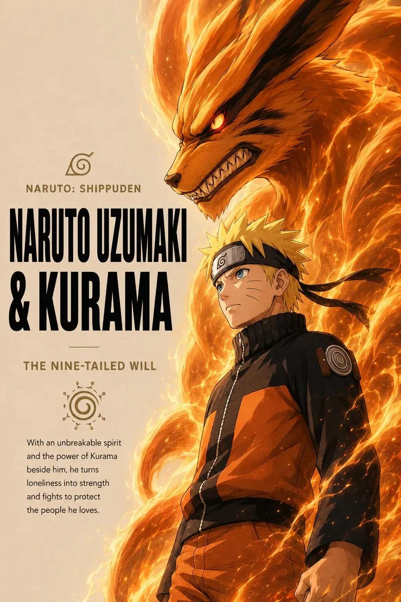 Young warrior stands tall as his dragon spirit towers behind him