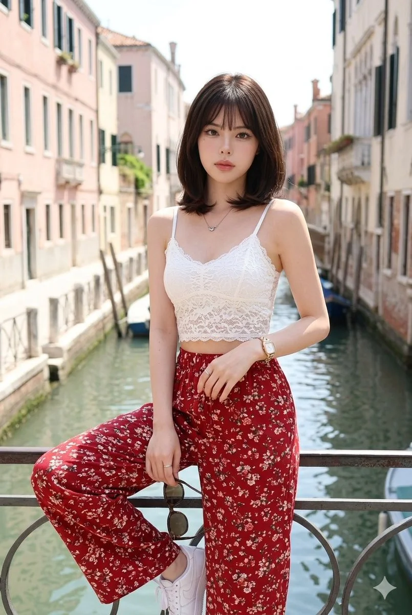 Youthful Elegance by the Canal