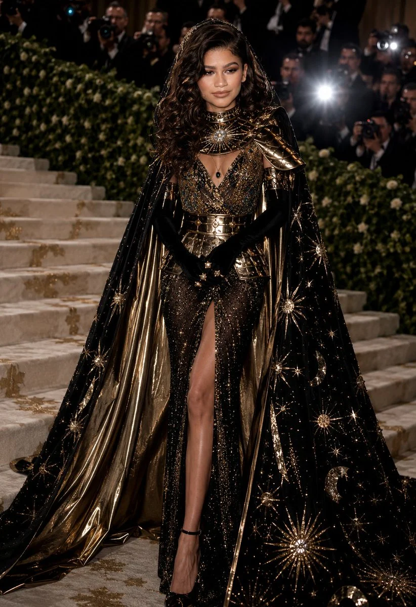 Zendaya Stuns in Celestial Couture on Met Gala Stairs